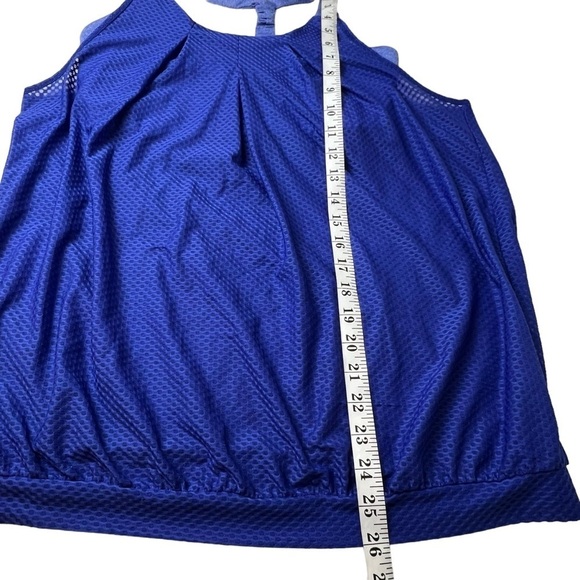Cabi Racerback Tank Cobalt Blue Women’s Mesh Shirt Two In One Bra Size Small M - Picture 6 of 7
